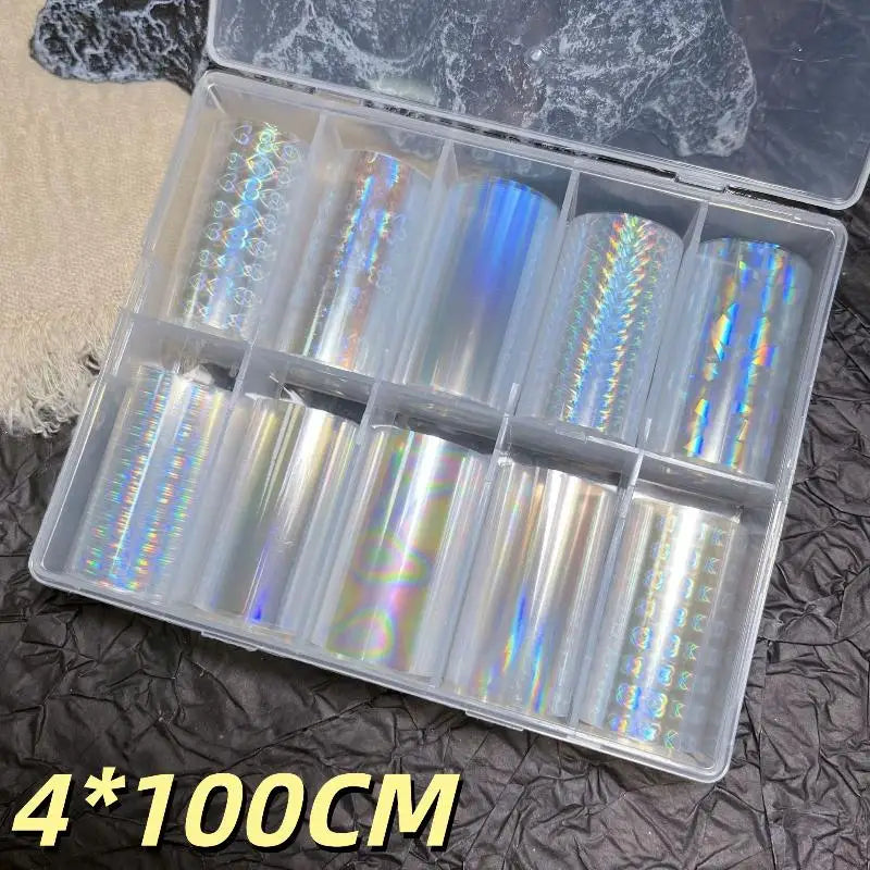 1 Set Floral Chameleon Nails Wraps 6/10 Patterns Metal Nail Foils For Transfer Paper Stickers DIY Water Marble Nail Art Decor Peaceful Pleasures Health and Wellness A14