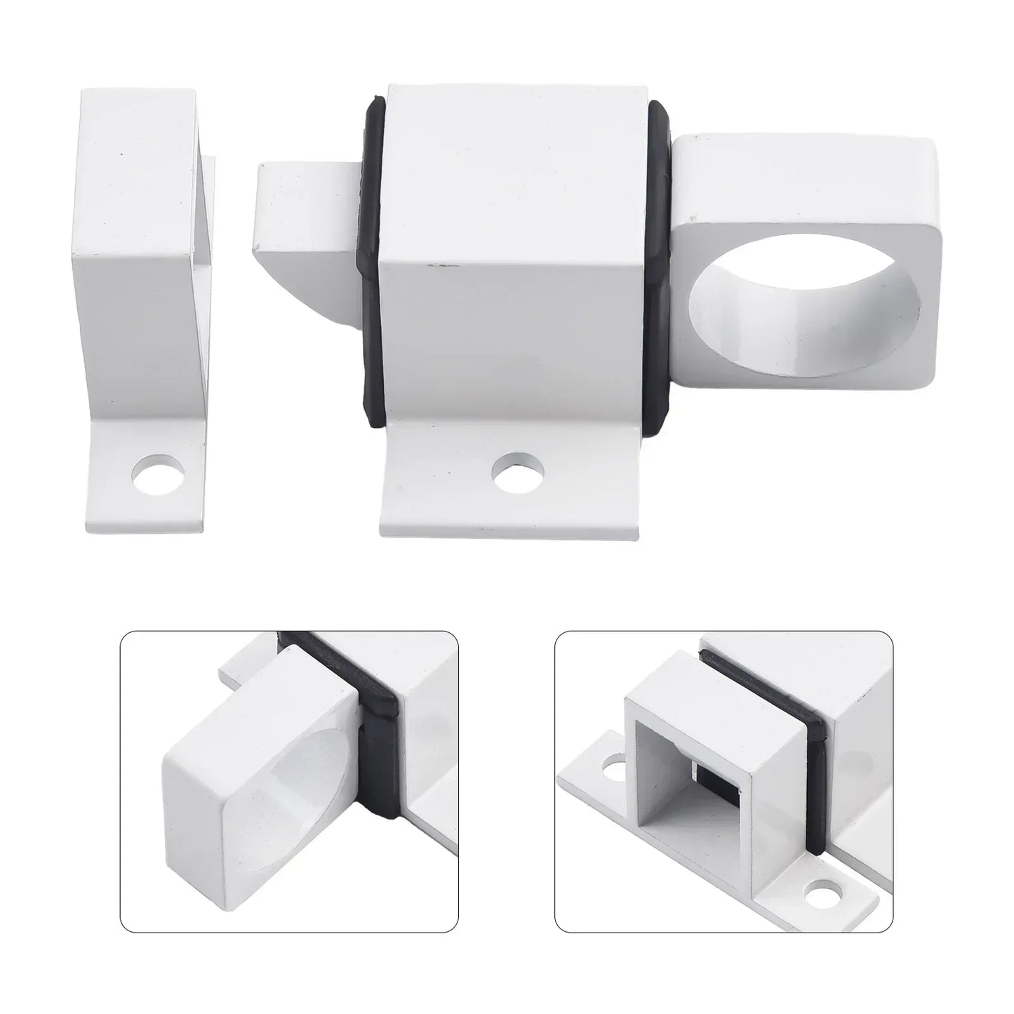 Aluminum Alloy Auto Spring Bolt Door Latch Lock | Black Grey