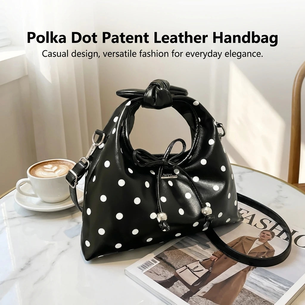 Korean Style Polka Dot Handbag With Shiny Leather For Daily Use And Casual Outfits Peaceful Pleasures Health and Wellness