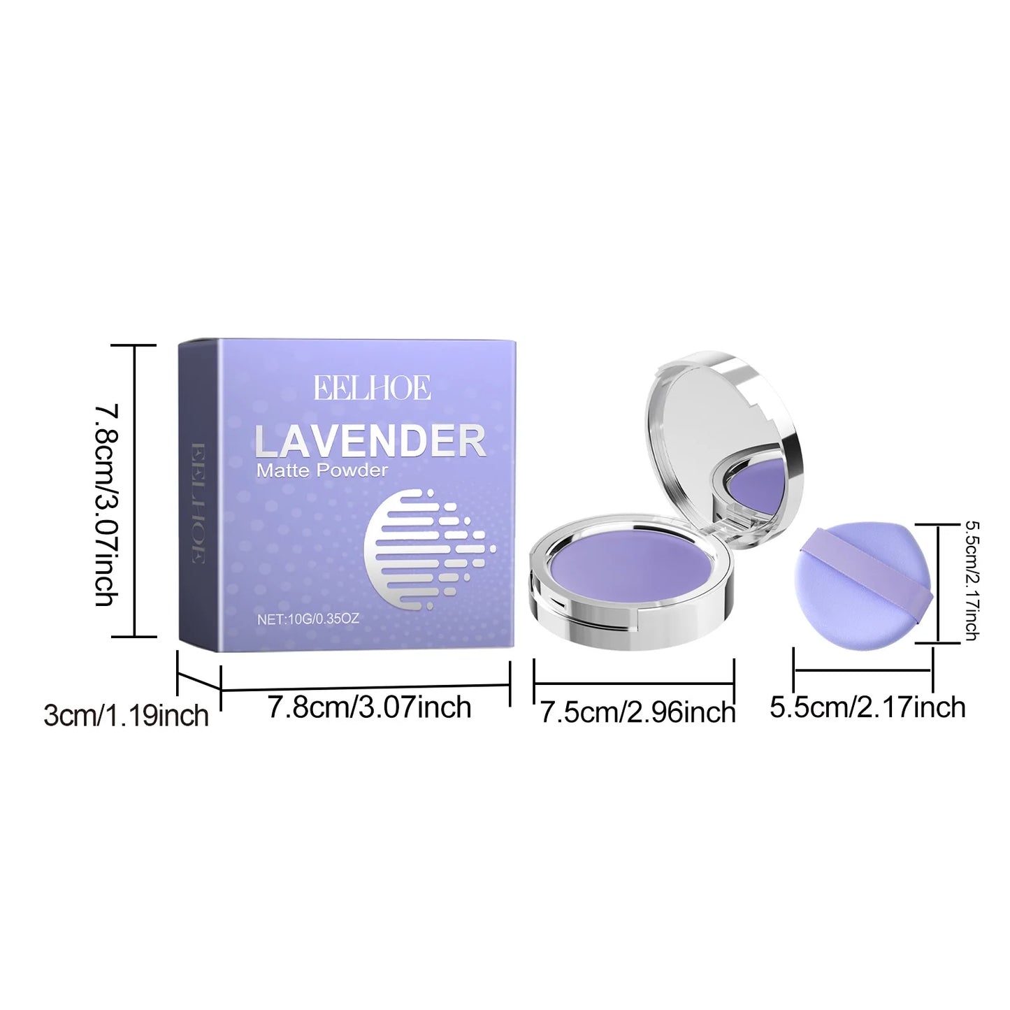 Lavender Matte Setting Powder – Oil Control & Waterproof, 10g