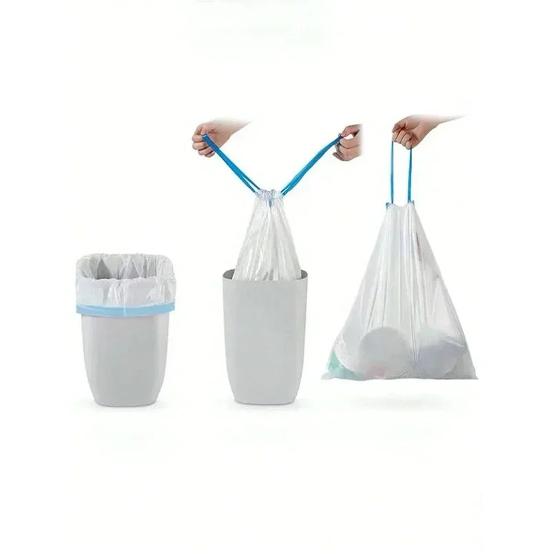 45X45 Household Garbage Bag Drawstring Large Thickening Portable Pull Bag White Plastic Bag draw string bags drawstring bag Peaceful Pleasures Health and Wellness