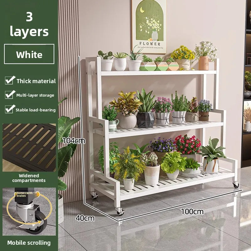 Wrought Iron Multi-Layer Plant Stand | Floor Flower Rack