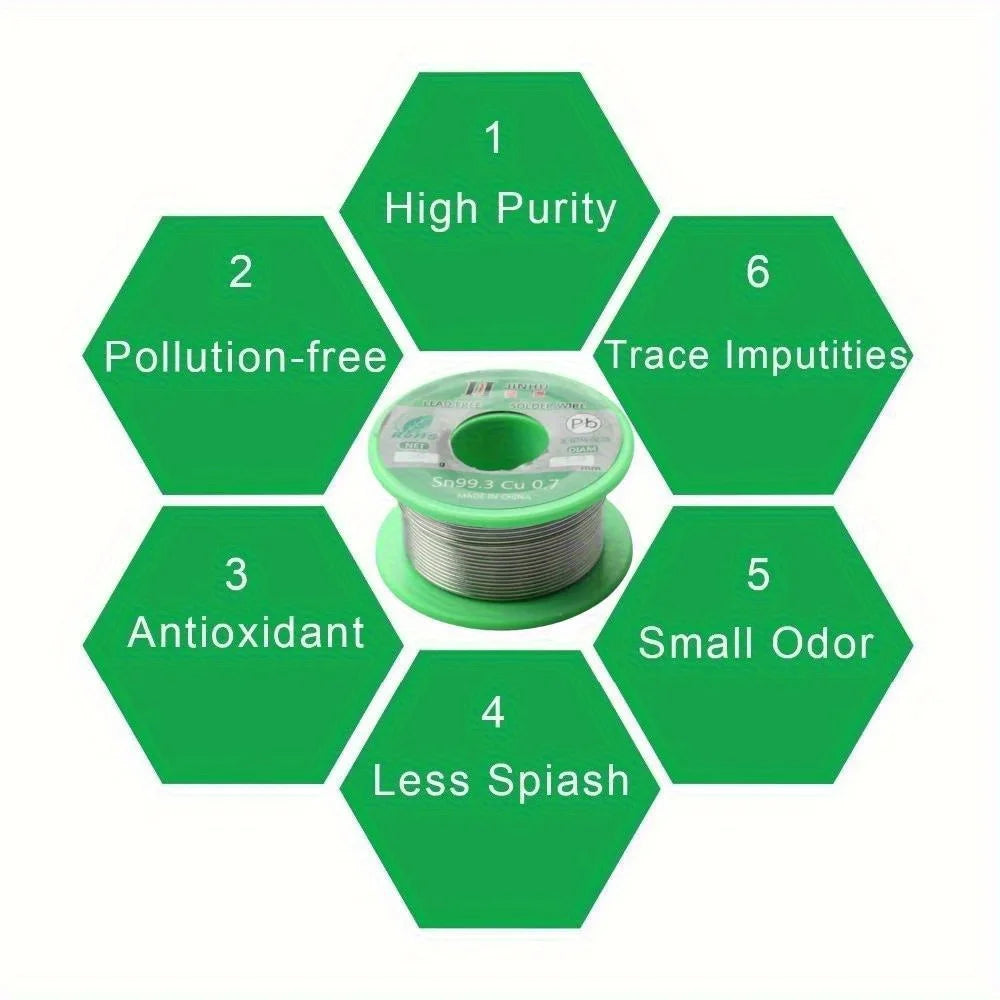 Lead-Free Solder Wire 50g Rosin Core 0.5–1.0mm RoHS CE Peaceful Pleasures Health and Wellness