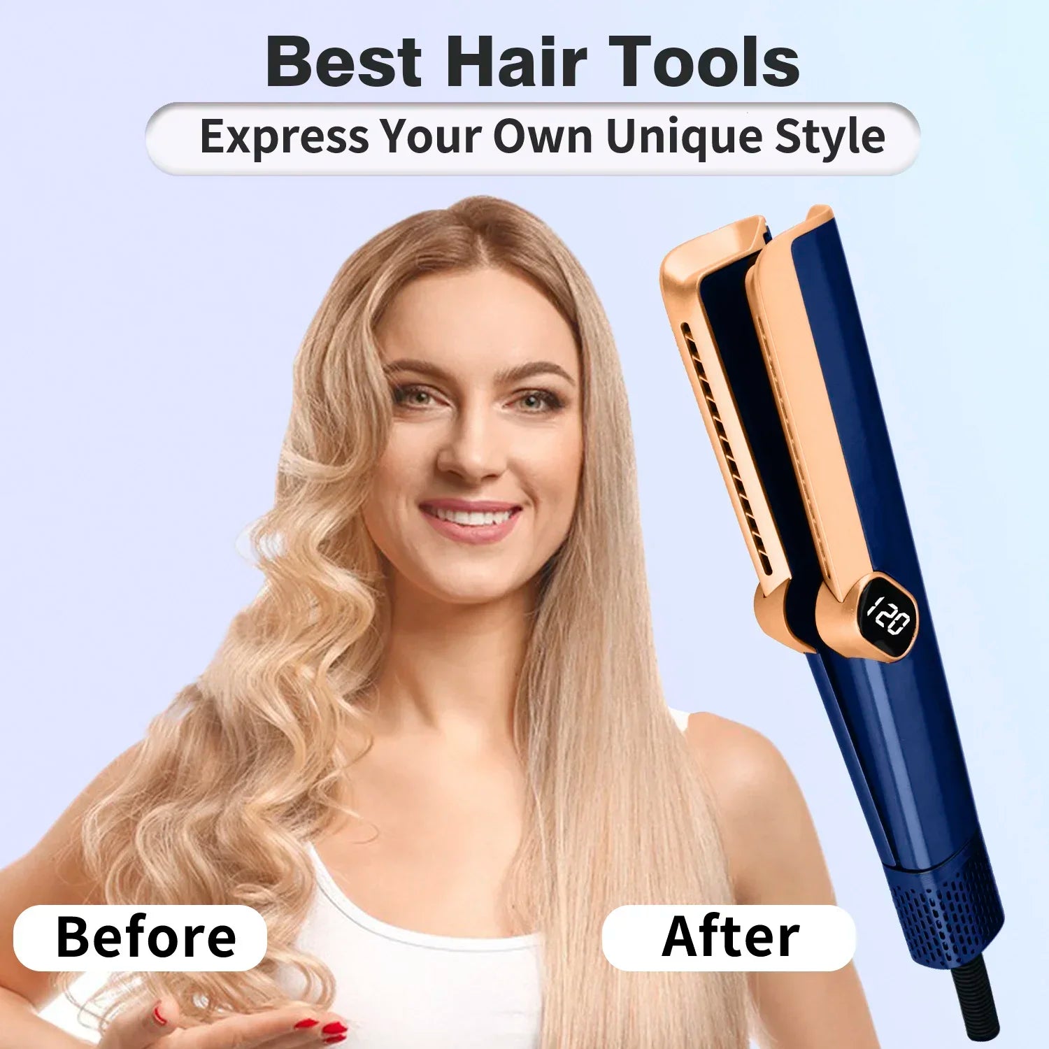 Multi Styler 2in1 LCD Display Hair DryerWet and Dry Hair Straightener Ion Portable Air Styling Hair Straighten Peaceful Pleasures Health and Wellness