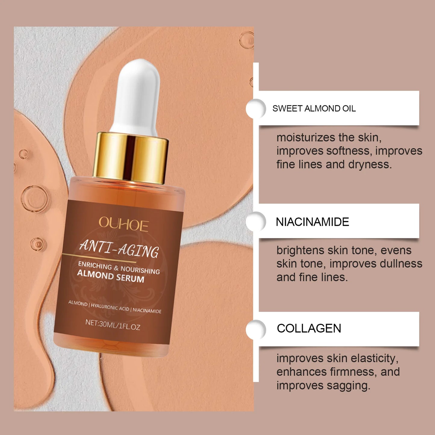Almond Face Serum – Brightening, Firming & Hydrating