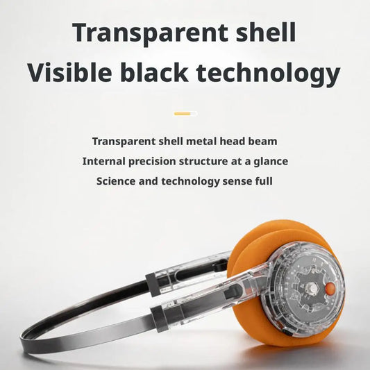 Retro Transparent Wireless Headphones | Bluetooth 5.2 | 20Hr Wireless Headphones Oasis Select