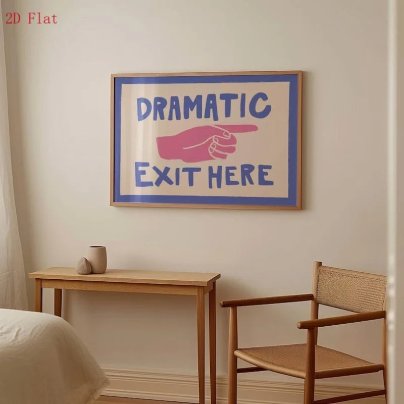 Retro Purple Exit Signs Canvas Wall Art Print | Home Decor