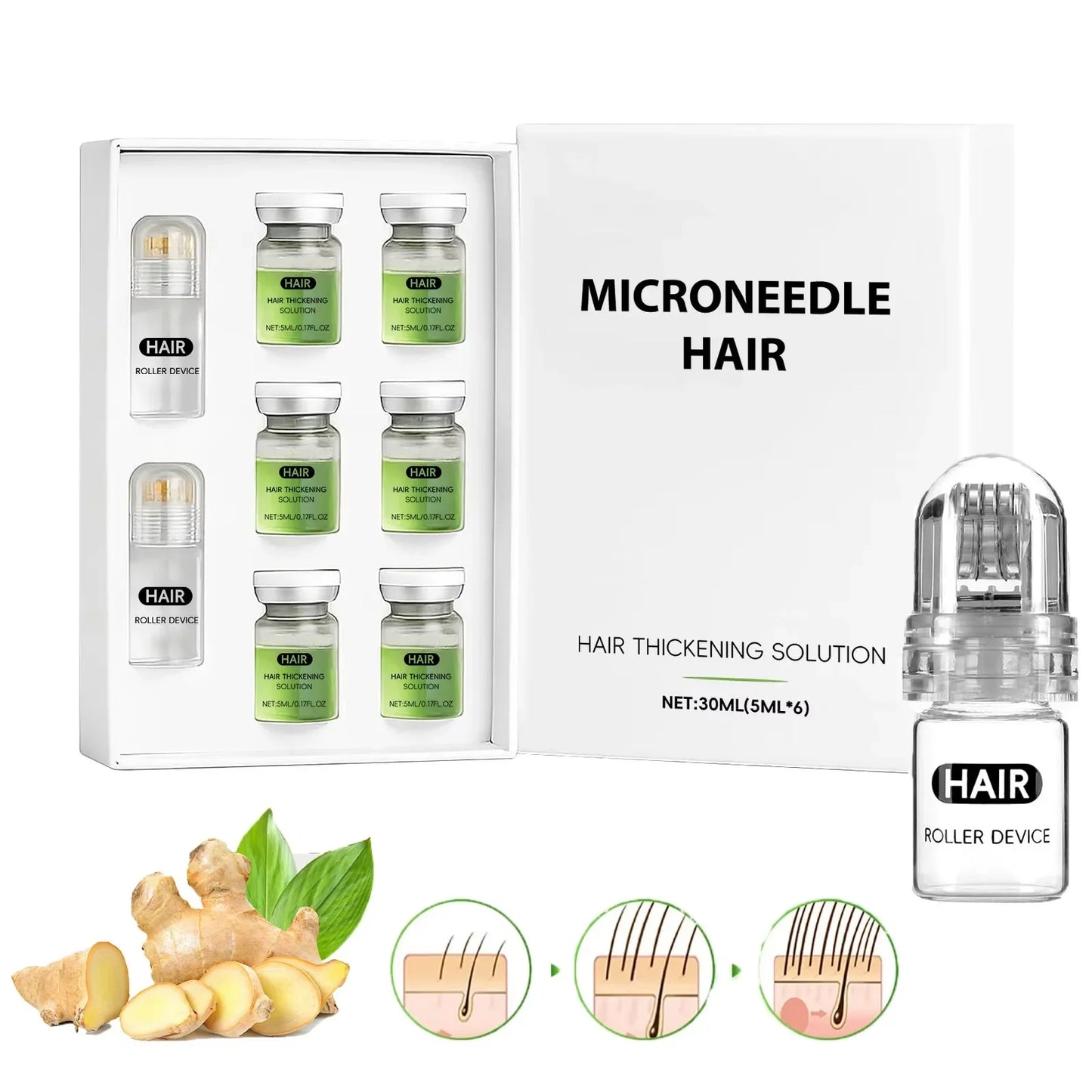 Hoygi Hair Serum Microneedle Roller Set – Scalp & Hair Growth