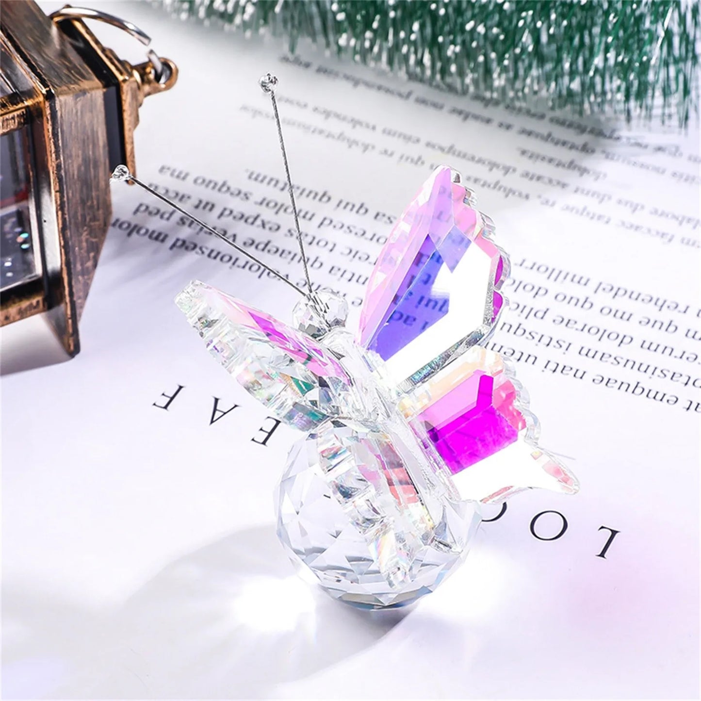 Crystal Handicrafts Three-Dimensional Butterfly Ornaments Souvenirs Small Gifts Creative Home Counter Tabletop Decoration Peaceful Pleasures Health and Wellness C One Size