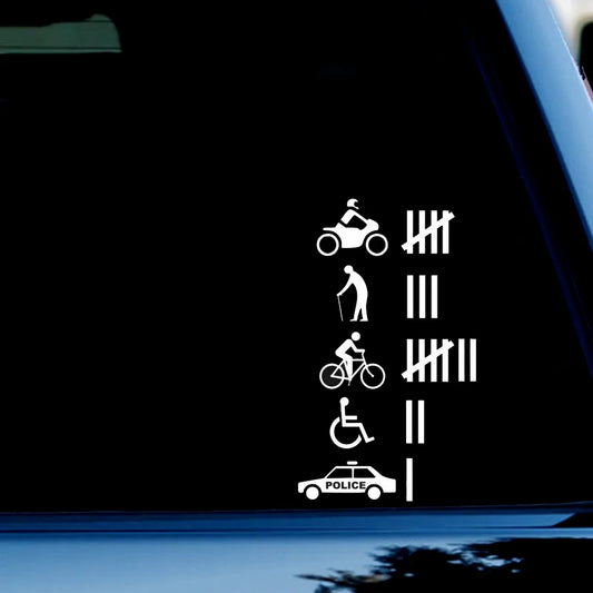 9"**5.3" Funny Hit Accident Count Vinyl Sticker Decal Off Road Car Stickers Peaceful Pleasures Health and Wellness Red