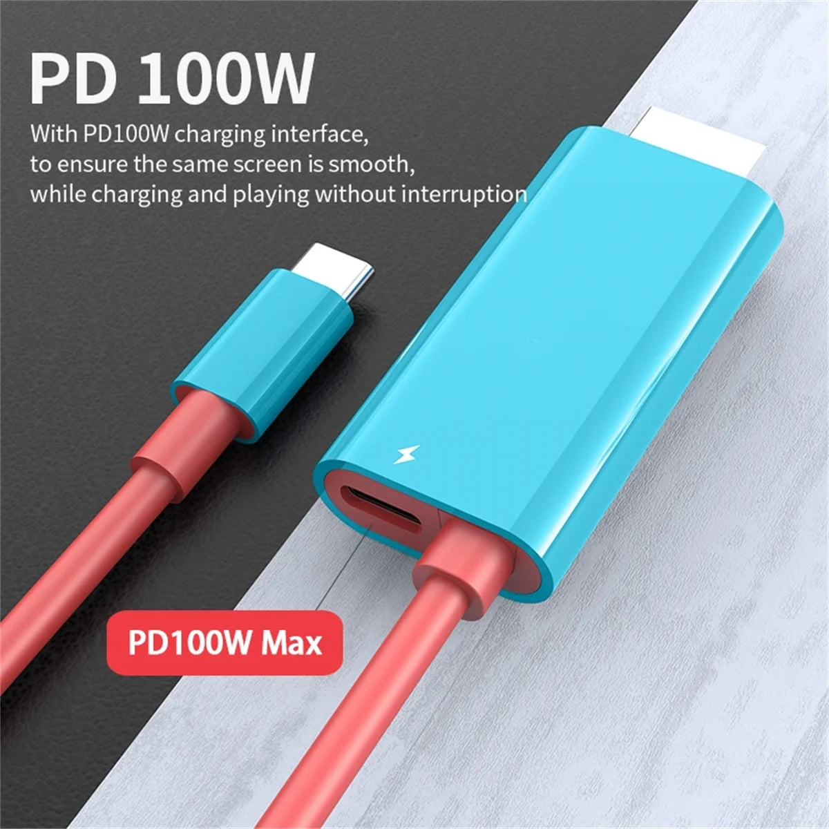 USB-C to HDMI Cable 4K 1080P + 100W PD | SteamDeck & Laptop