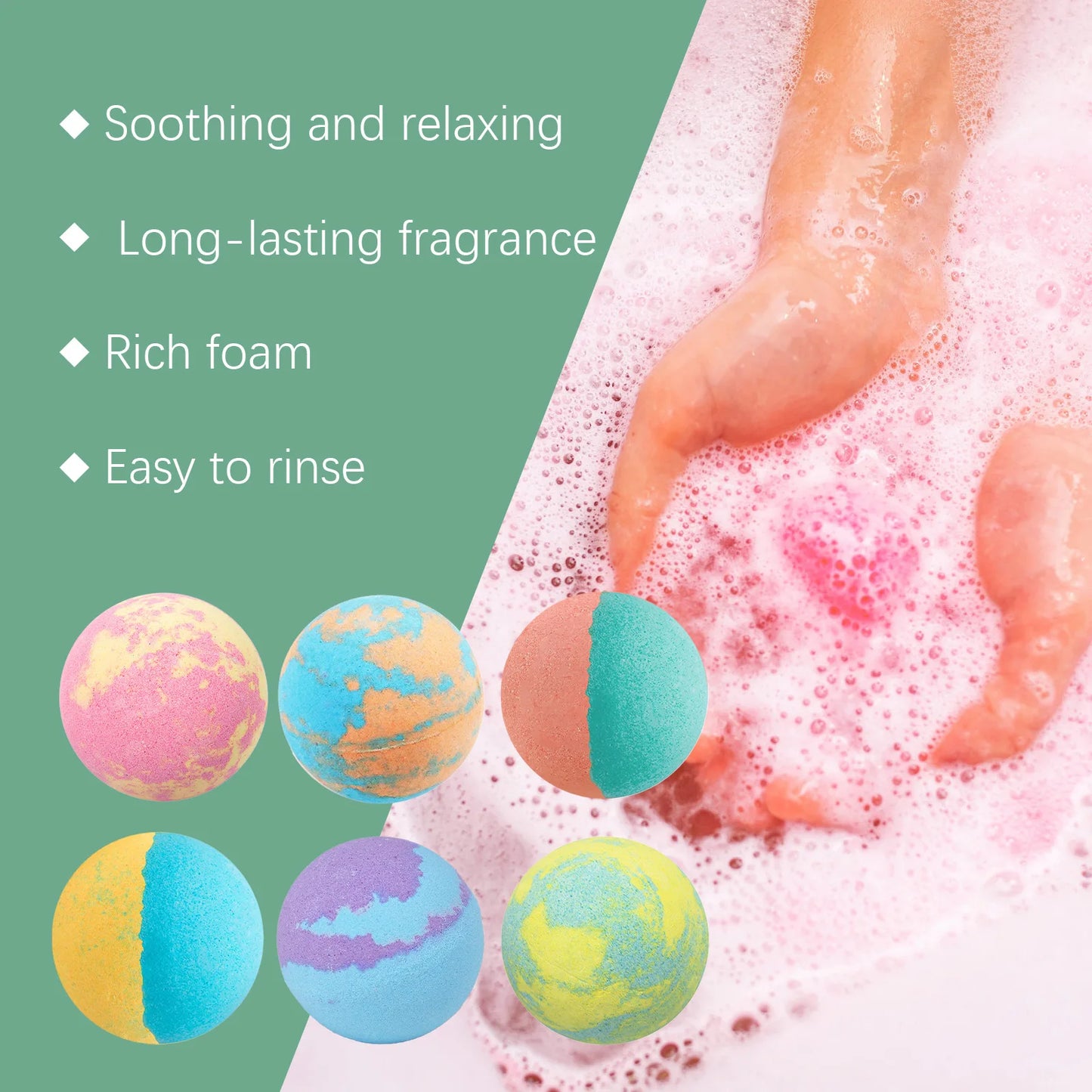 OceAura Colorful Rosemary Bath Bombs Foot Spa Gift Set 180g