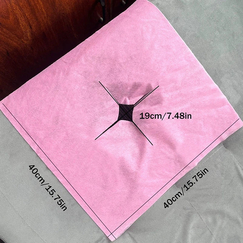 100-Pack Disposable Face Hole Towels for Massage Bed & Salon