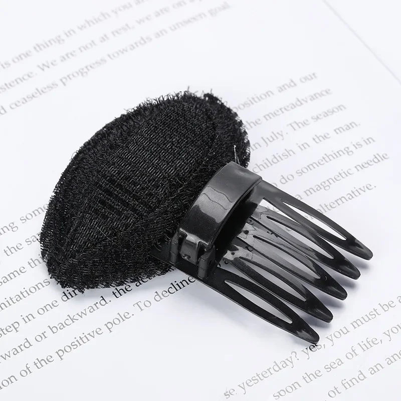 Invisible Fluffy Sponge Hair Clip Front Hair Line Volume Base Puff Cushion Hair Clips Bun Hair Styling Tool Women Hair Hairpin Peaceful Pleasures Health and Wellness Black