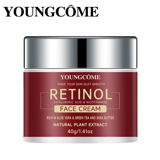 "YOUNGCOME Retinol + Hyaluronic Acid + Aloe Cream SAMPLE - 3-in-1 Anti-Aging Moisturizer 40G" Peaceful Pleasures Health and Wellness 40g