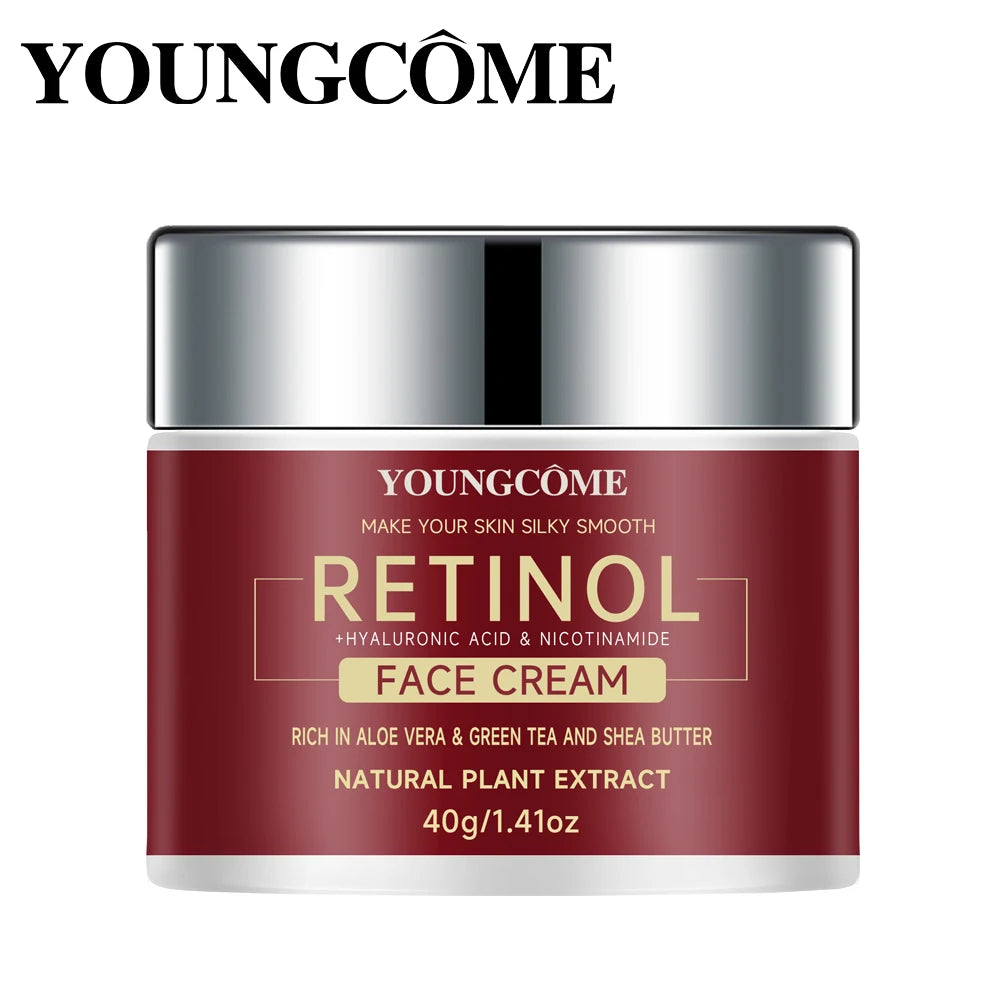 "YOUNGCOME Retinol + Hyaluronic Acid + Aloe Cream SAMPLE - 3-in-1 Anti-Aging Moisturizer 40G" Peaceful Pleasures Health and Wellness 40g
