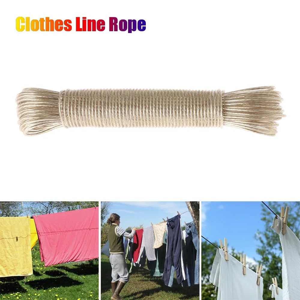 20M Steel Core Plastic Coated Clothesline Rope – Laundry Drying