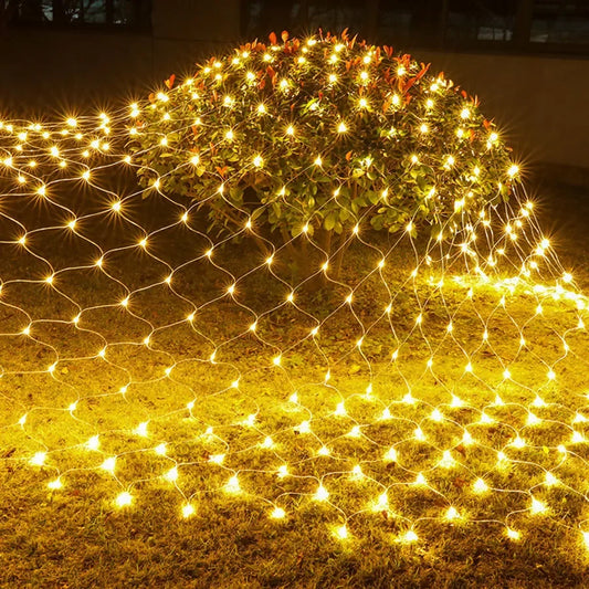 Solar LED Net Curtain Fairy String Lights – Outdoor Waterproof LED Fairy String Lights Peaceful Pleasures Health and Wellness