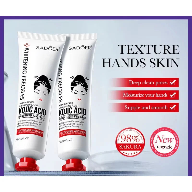 SADOER Kojic Acid Hand Cream – Brightening, Moisturizing & Nourishing 30g Peaceful Pleasures Health and Wellness