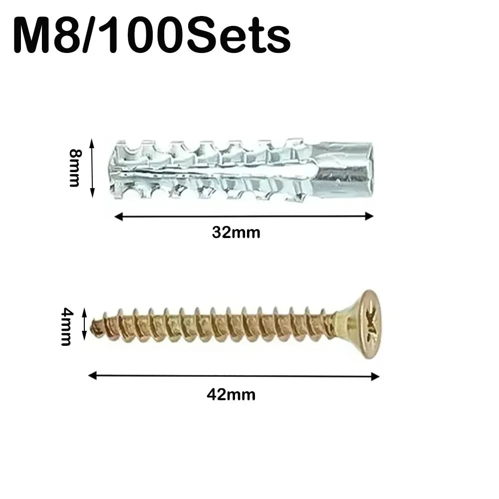 Metal Expansion Screws & Anchor Bolts | Carbon Steel 20–100 Sets