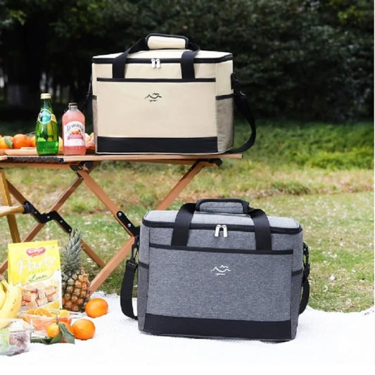 Large-Capacity Square Ice Packs Minimalist Insulated Lunch Box Bag Crossbody Fresh-Keeping Picnic Bag for Outdoor Use Peaceful Pleasures Health and Wellness