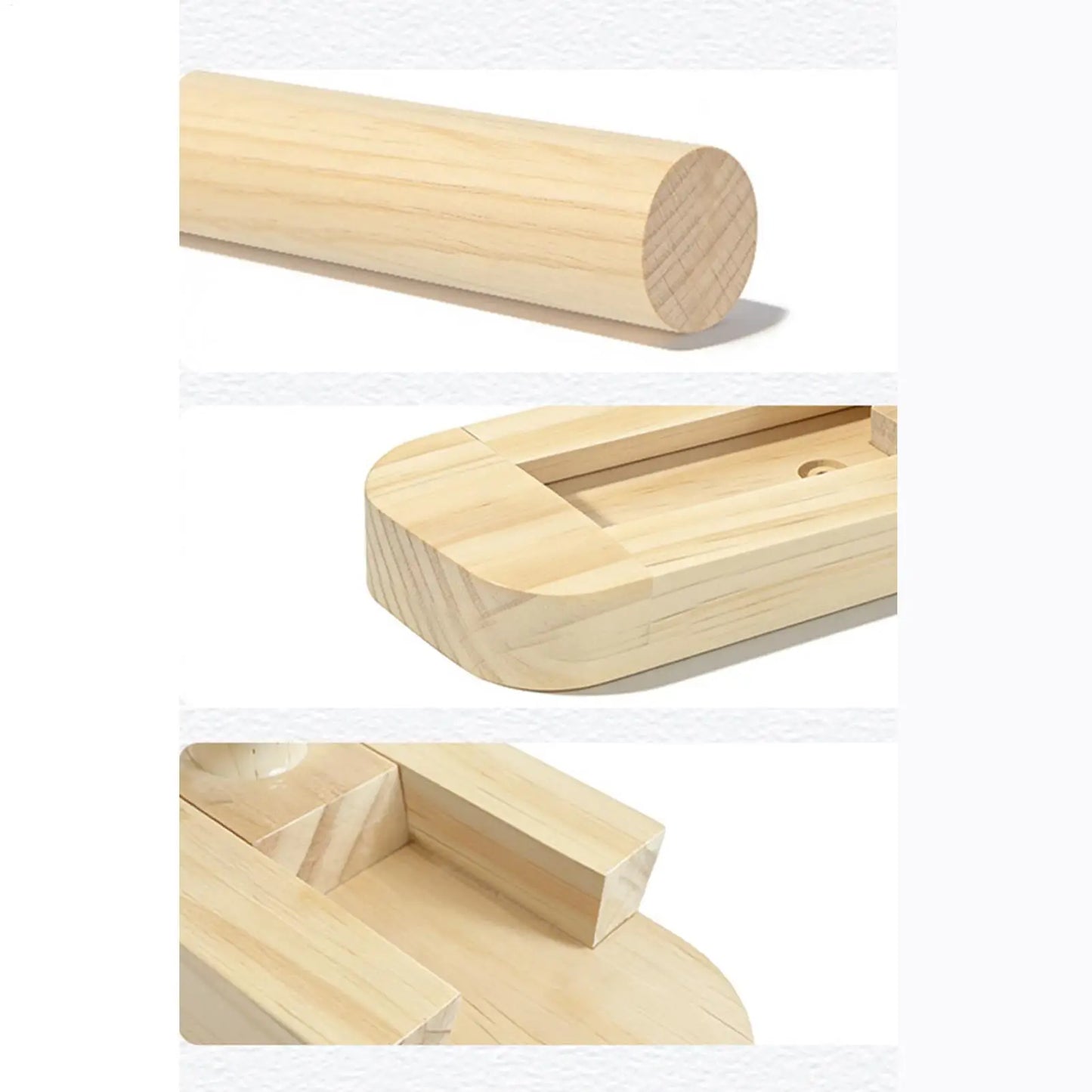 Wooden Wall Coat Rack with 3 Movable Hooks | Entryway Storage