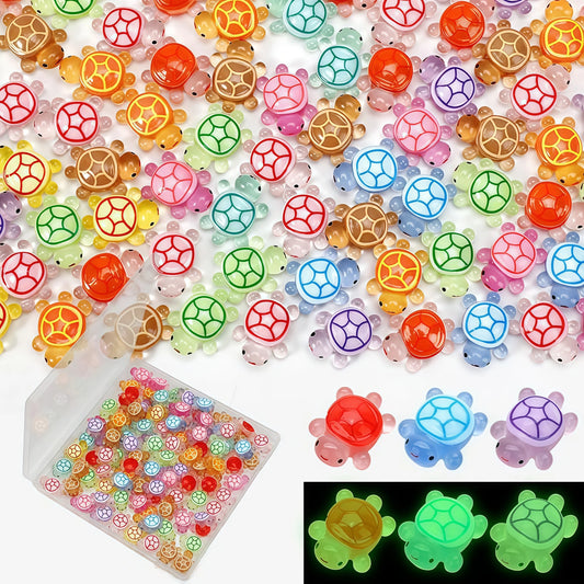 Glow in the Dark Mini Resin Sea Turtles – 100/200 Pcs Miniatures Miniature Resin Figures Peaceful Pleasures Health and Wellness