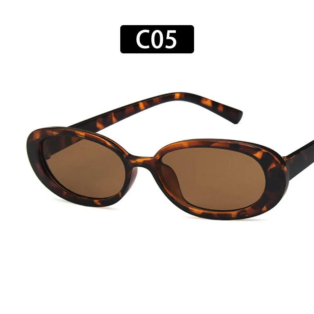 Vintage UV400 Oval Sunglasses – Women's Fashion Shades