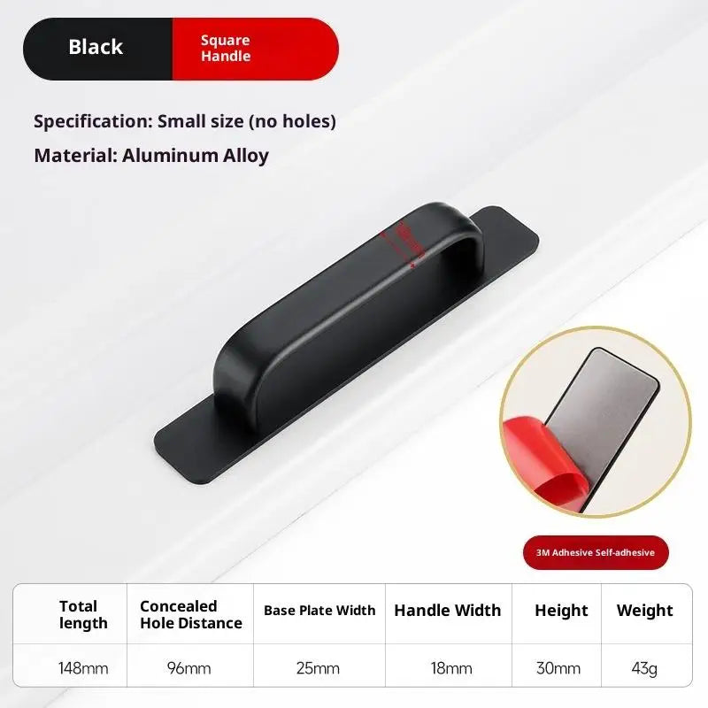 Drill-Free Adhesive Aluminum Door Handle for Sliding Doors