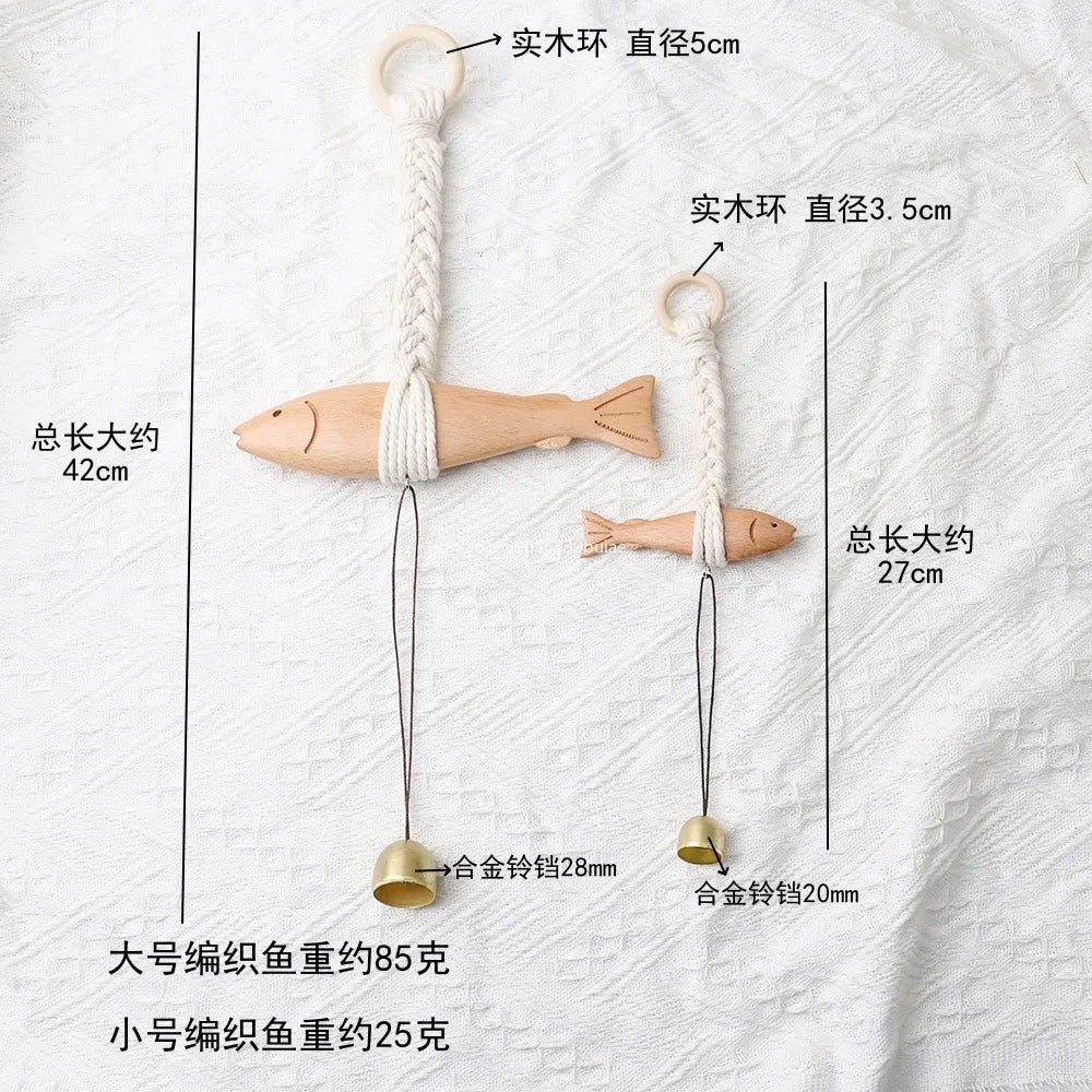Wall Wooden Door Pendants Ultra-thin Tree Fish Ornament Lightweight Saves Space Wall-mounting Fish Hangable Pollack Charm Crafts Peaceful Pleasures Health and Wellness