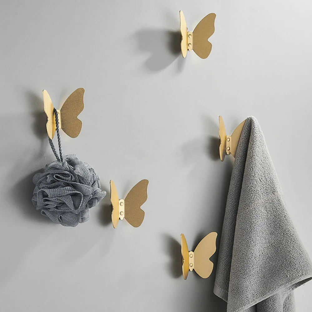 Butterfly Aluminum Alloy Wall Hook | Frosted Decorative Hook Decorative Wall Hook Peaceful Pleasures Health and Wellness