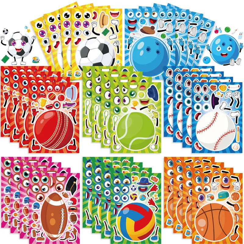 Make Sport Balls Puzzle Sticker Kids Party Game Toys DIY Football