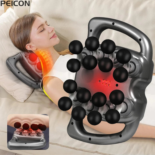 Fascia Massage Gun High frequency Body Neck Shoulder Back Waist Massager Professional Muscle Massage Machine 16-Head Fascia Gun Peaceful Pleasures Health and Wellness