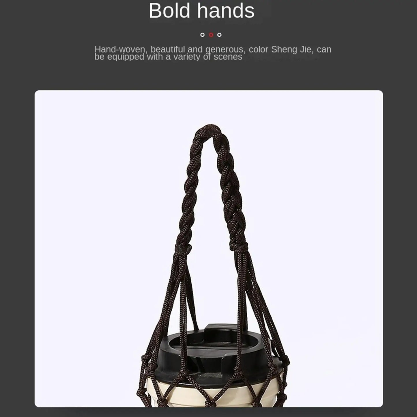 Hand Woven Mesh Water Bottle Bag | Reusable Outdoor Carrier