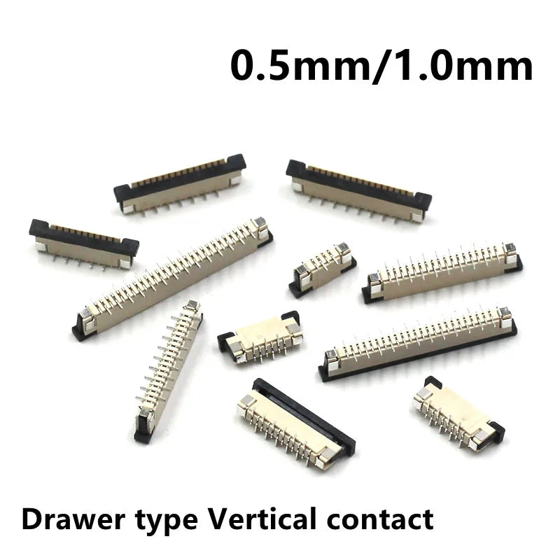 10PCS FPC 0.5MM/1.0MM Connector Socket Drawer/Clamshell Upper/Lower /Vertical Contact 4/6/8/10/12/14/16/18/20/22/24/26/28/30-60P Peaceful Pleasures Health and Wellness
