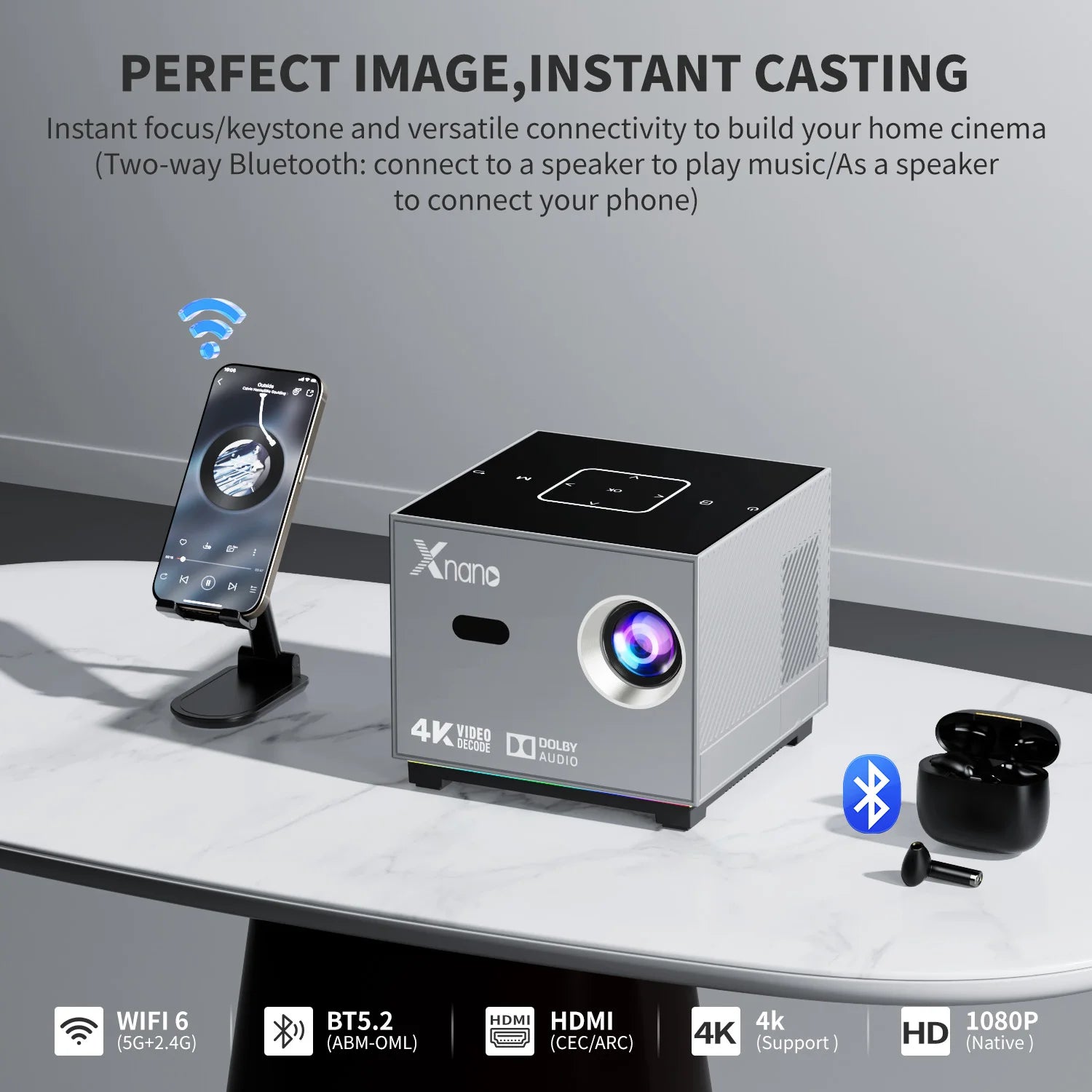 Xnano X3 Projector Android 11 WiFi6 1280*720P Dual Wifi 350ANSI BT5.0 Voice Remote Control Portable Home Cinema Outdoor Projetor Peaceful Pleasures Health and Wellness