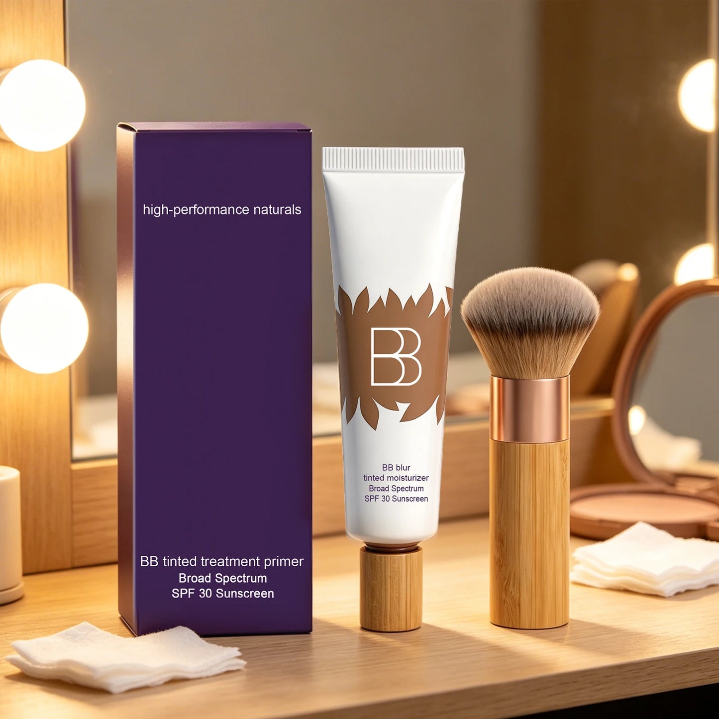 Sunscreen BB Cream Kit Efficient UV Protection Balance Oil Shine Conceal Face Blemishes Natrual Makeup Facial Primer Foundation Peaceful Pleasures Health and Wellness