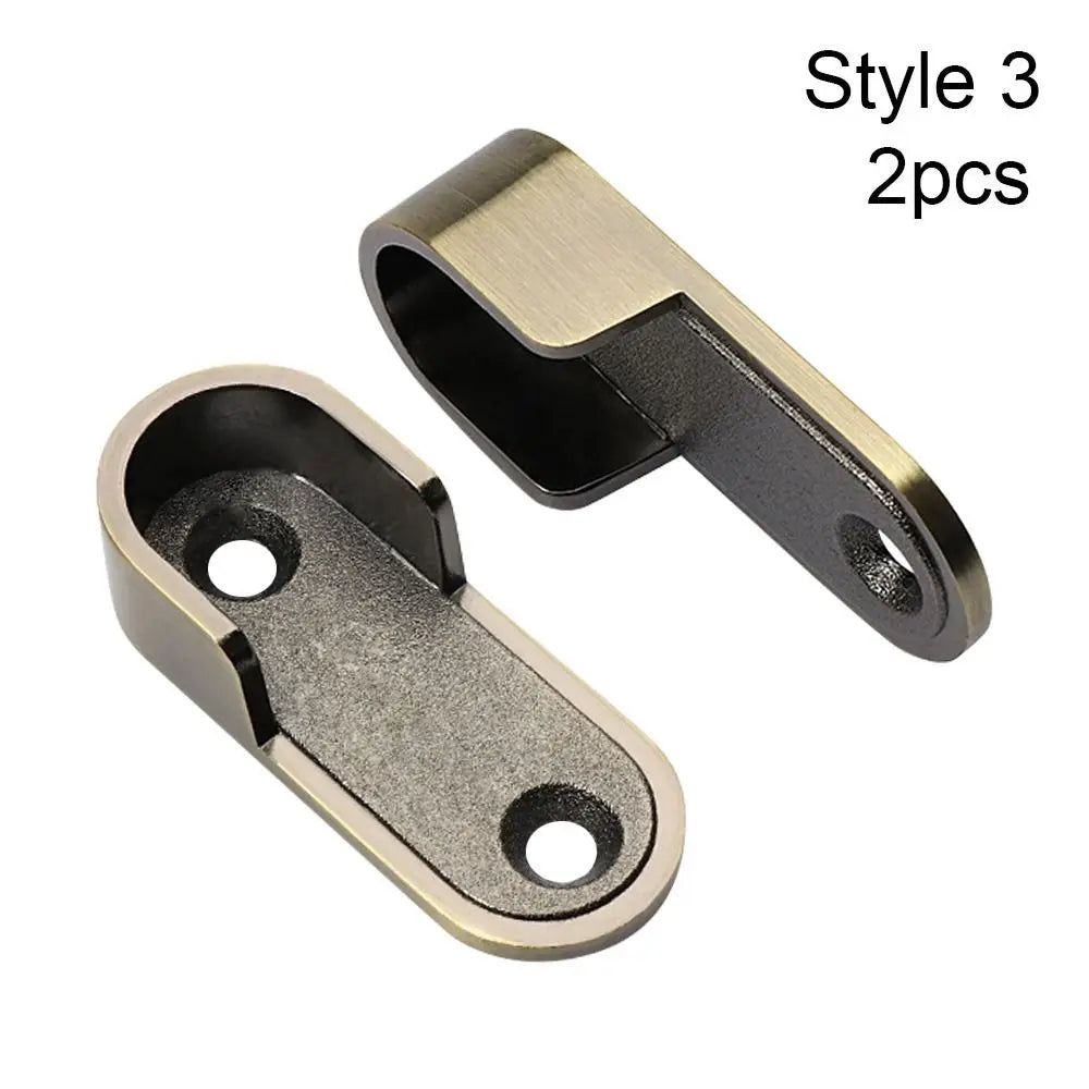 Zinc Alloy U-Shape Closet Rod Holders | Pole Sockets Set of 2