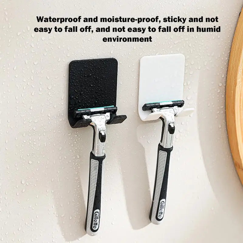 Adhesive Razor Holder Wall Mounted Bathroom For Shower Hook Rack Shaver Holder Plastic Hook Holder Razor Rack Peaceful Pleasures Health and Wellness