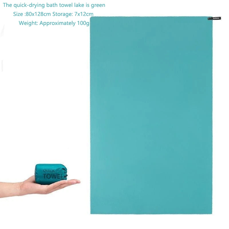 Outdoor Quick-drying Moisture-absorbing and Breathable Bath Towels Swimming Towels, Travel Beach Towels and Gym Universal Peaceful Pleasures Health and Wellness Lake green-L