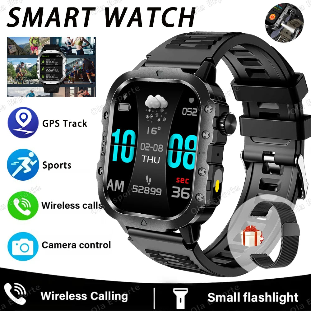 Outdoor Sports Smart Watch 2.01" HD Bluetooth Calling & LED