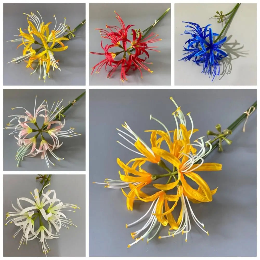 Silk Higanbana Artificial Flower 60cm | Red Spider Lily Decor