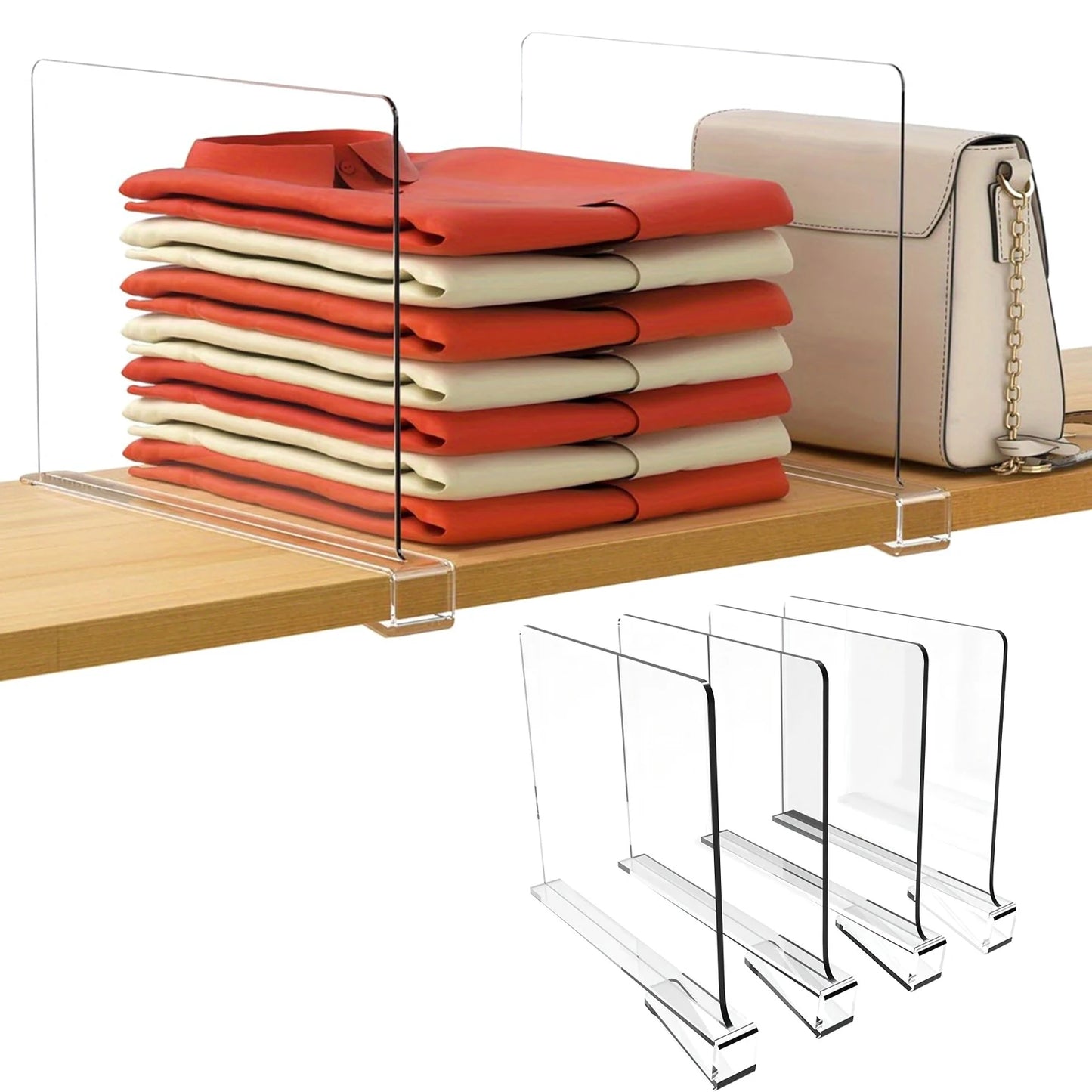 Transparent Acrylic Shelf Dividers Space-saving Shelf Divider Separator for Bedroom Bookcases Cabinets Peaceful Pleasures Health and Wellness A