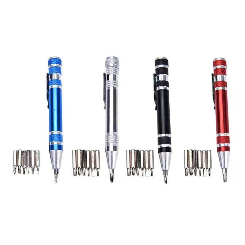 8-in-1 Multifunction Screwdriver Pen Portable All-in-One Repair Tool Kit High Density Bits for Emergency Fix Mini EDC Hand Tool Peaceful Pleasures Health and Wellness