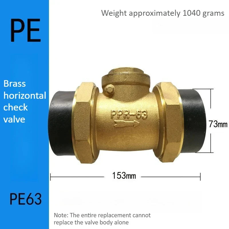 Brass PE Check Valve – Double Union One-Way Connector