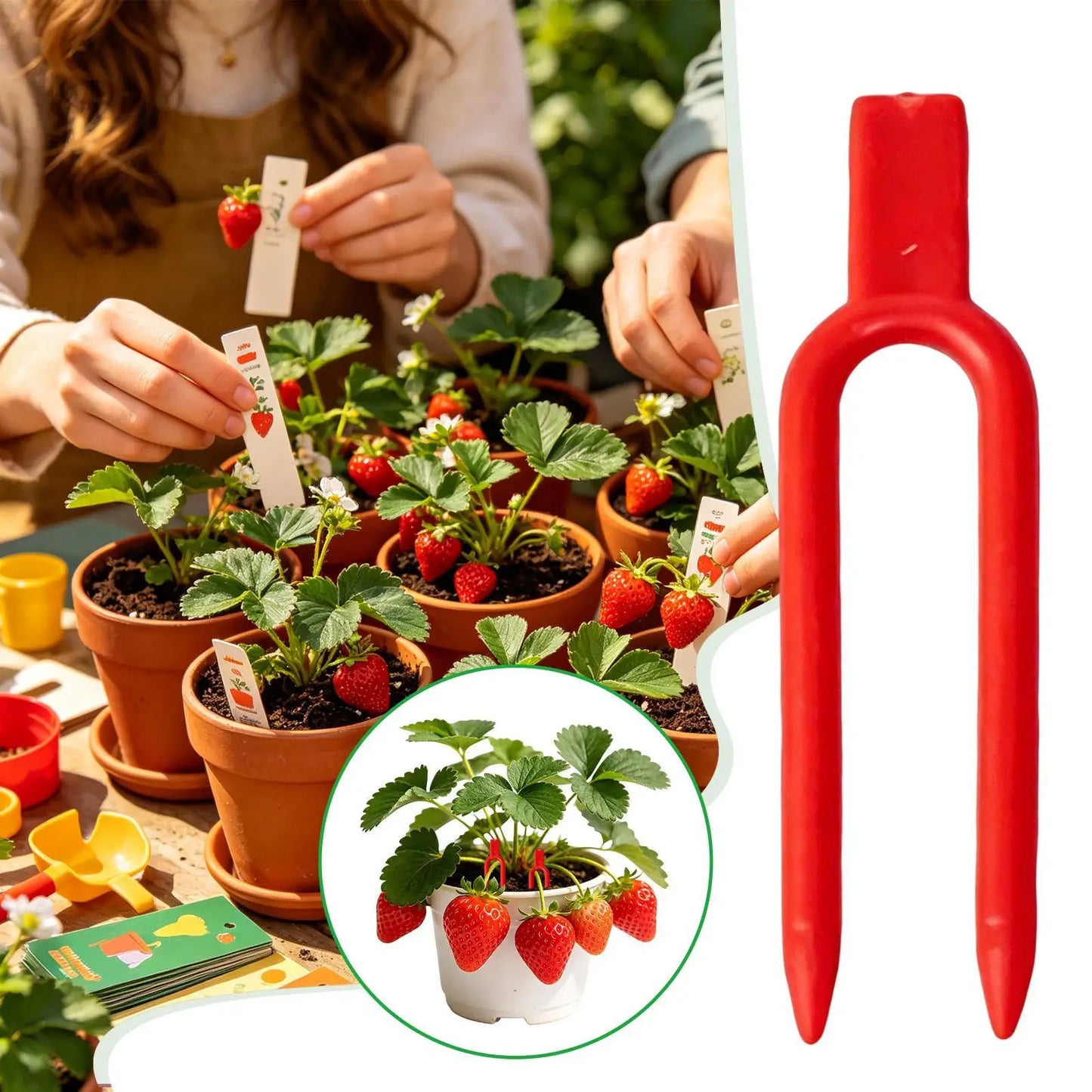 100-Pack Garden Plant Pins – Vine & Strawberry Stem Clips
