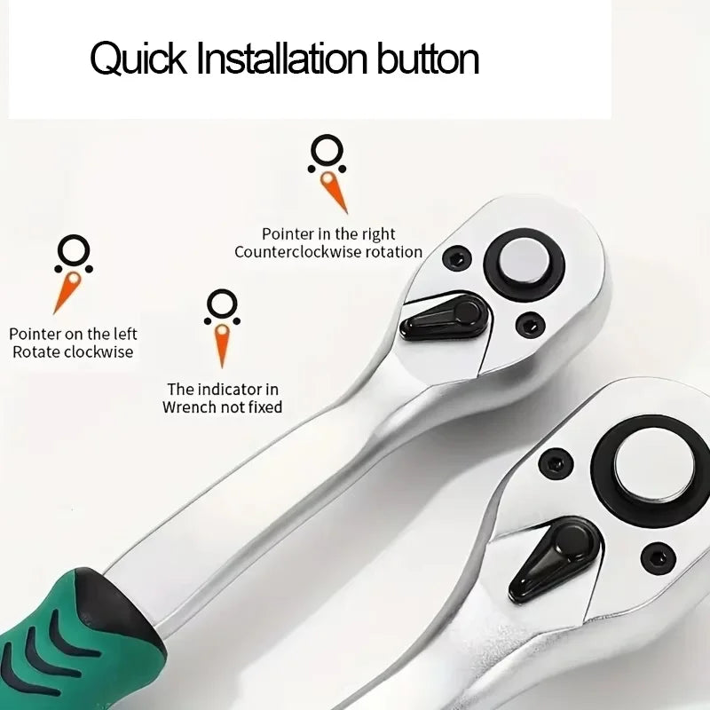 Ratchet Socket Wrench Set 1/4 3/8 Combination Motorcycle Car Repair Hand Tools Spanner Sleeves Head Auto Repairing Kit Peaceful Pleasures Health and Wellness