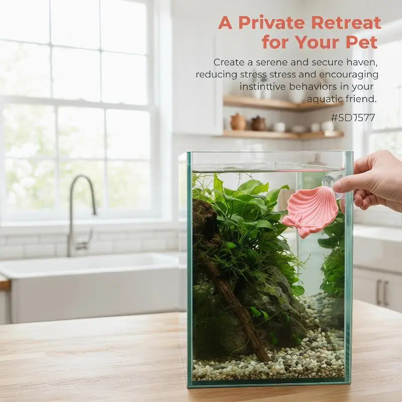 Shell Shaped Betta Feeding Dish with Suction Cup | Tank Decor Aquarium Feeding Tray Peaceful Pleasures Health and Wellness