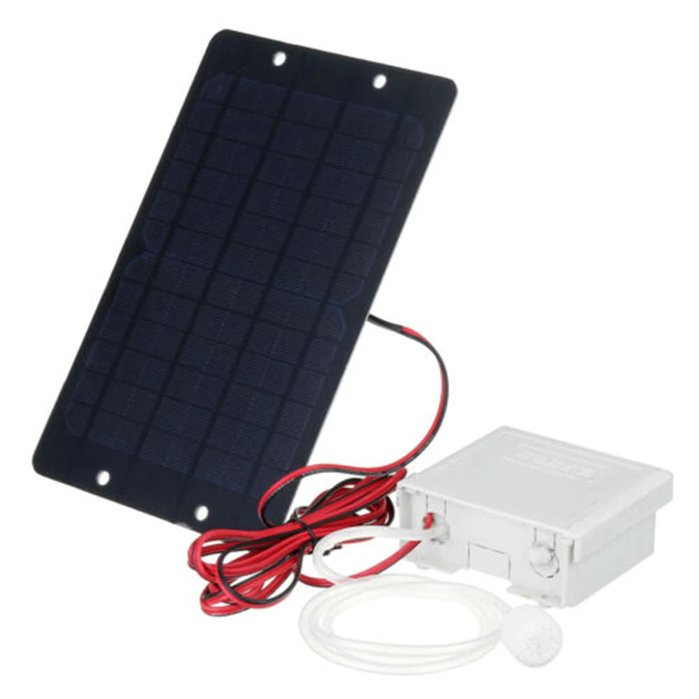 Solar Air Pumps Oxygenator Powered Panel with Built-in Battery PET Pressurized Solar Panel for Camping Fishing Aquarium Tool Peaceful Pleasures Health and Wellness