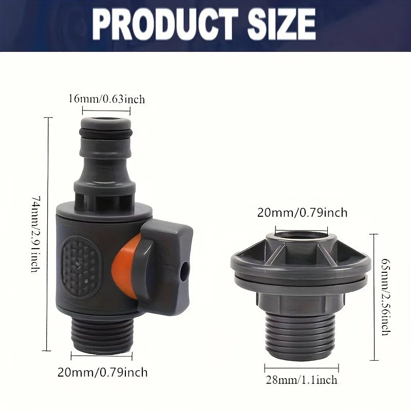 PVC IBC Water Barrel Adapter Durable Tank Valve Quick Installation